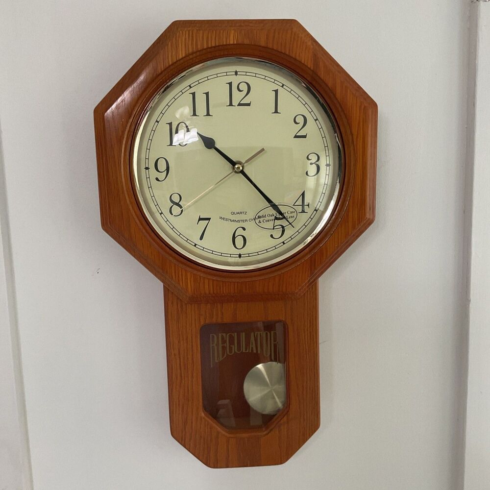 Savannah Row Regulator Quartz Westminster Chime Wall Hanging Clock